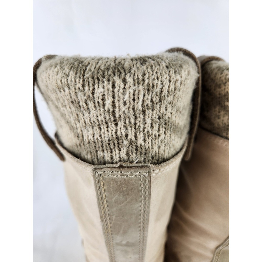 Sorel Joan Of Arctic Leather Boots Women SZ 10 Waterproof Thick Knit Snow Winter - Picture 10 of 16